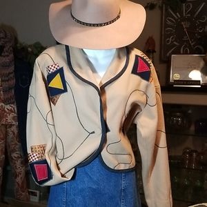 Vintage 90's Canvasbacks Wool and Silk Patchwork Jacket USA Made